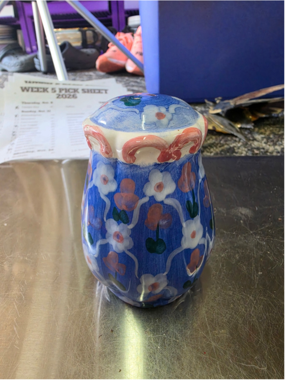 Unbranded Floral Salt and Pepper Shaker One Size Blue and White